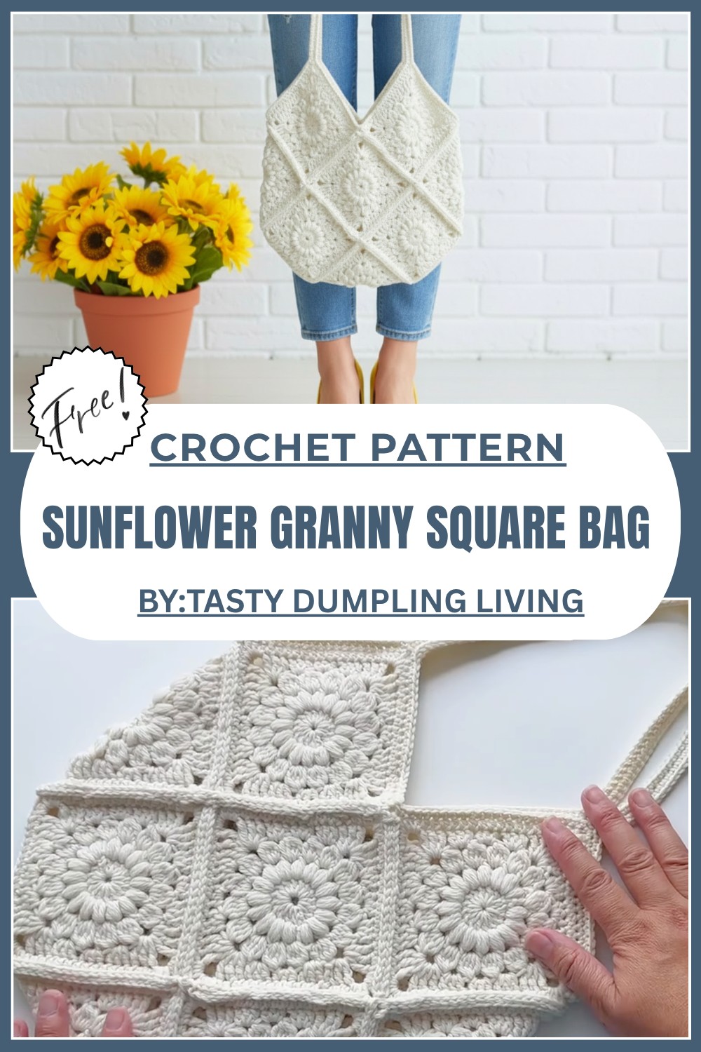 How To Crochet A Sunflower Granny Square Bag