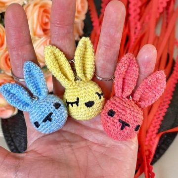 Crochet Keychain Bunny Pattern 8