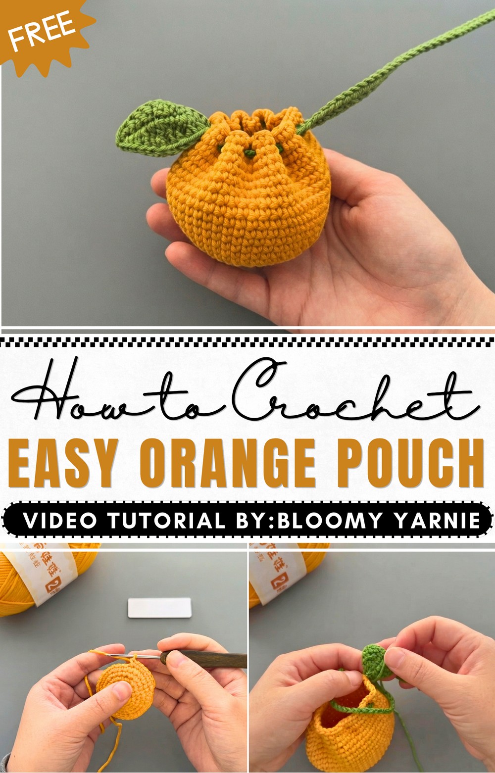 Crochet Orange Pouch Pattern