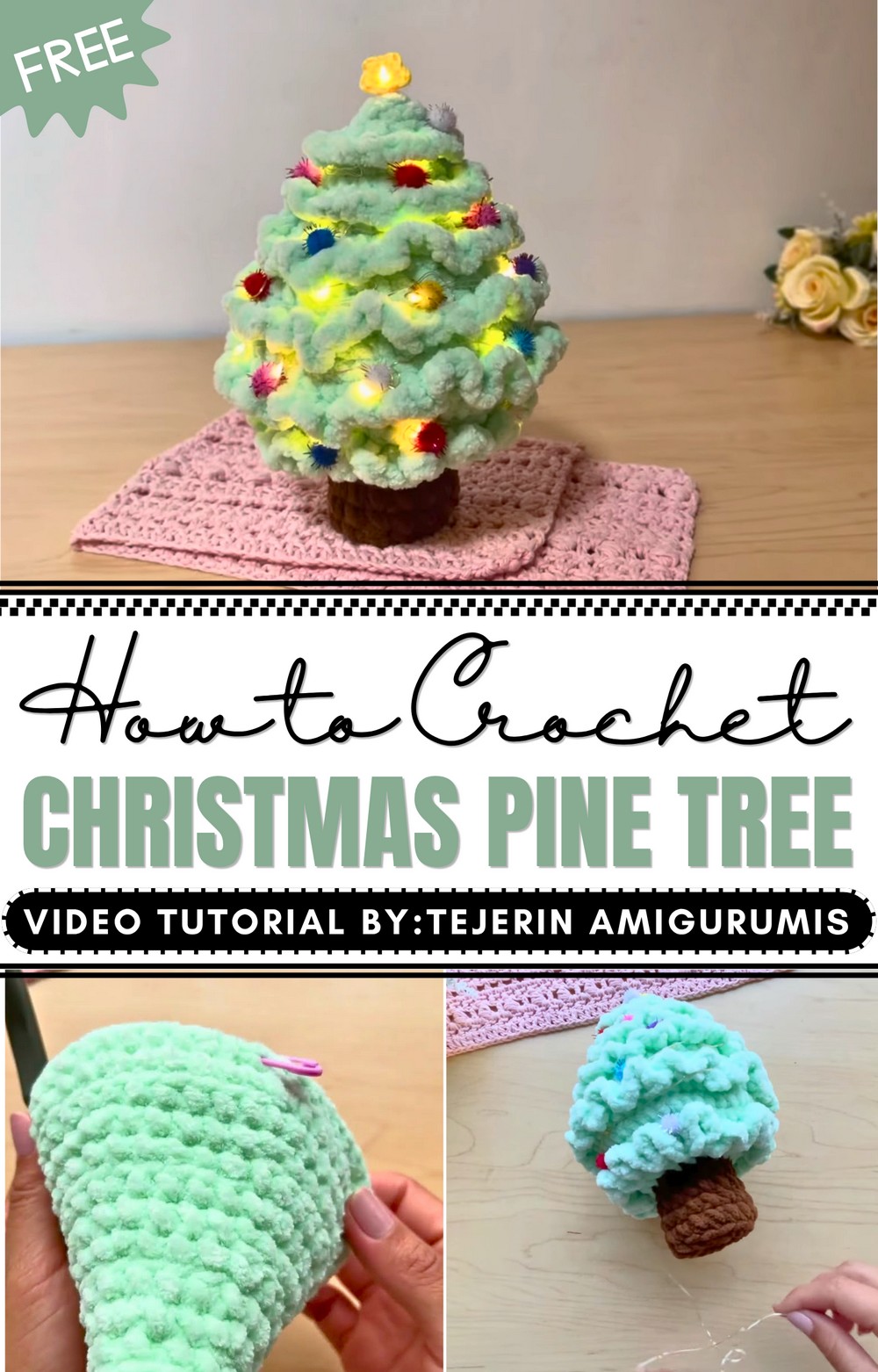 Crochet Christmas Pine Tree - Step-by-Step Tutorial