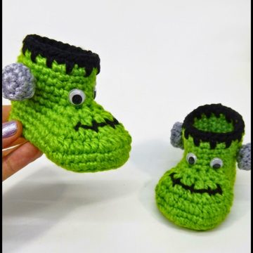 Crochet Botas Frankenstein Halloween Pattern