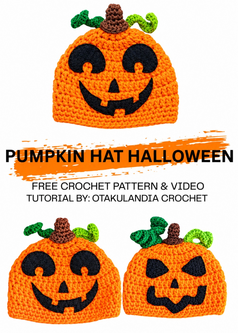 Crochet Pumpkin Hat Baby Halloween Costume Pattern